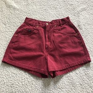 🛍 Vintage Maroon Chic High Waisted Jean Short